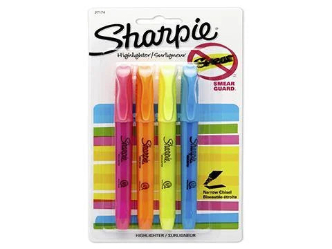4-Pc Sharpie Pocket Highlighters, b/c
