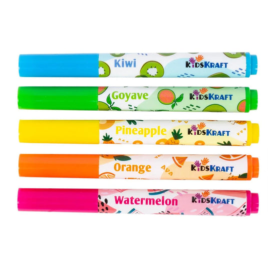 KD.Kr. Fruit scented highlighters 5-pc, pvc clear box