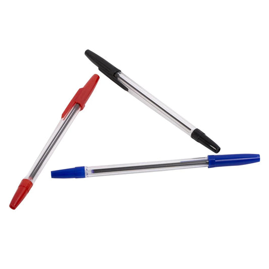 O.WKs. 8-pc 6.25" Ball Pens, 4 black, 3 blue, 1 red(HZ)