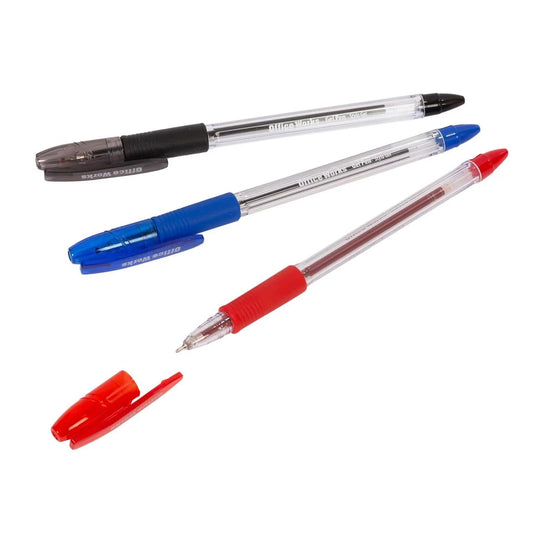 O.WKs. 6-Pc Gel Pens, b/c 1 Red, 2 Blue, 3 Black