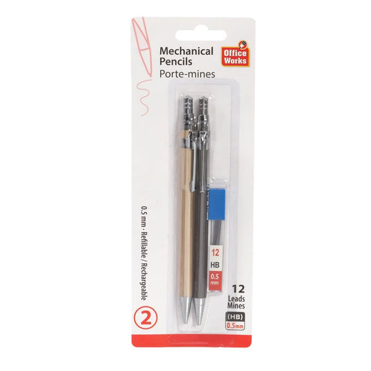O.WKs. 2-pc 0.5 Mechanical Pencil, w/12 Leads ,b/c