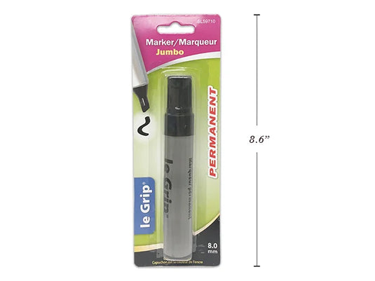 BLACK PERMANENT JUMBO MARKER, 8.0MM CHISEL TIP