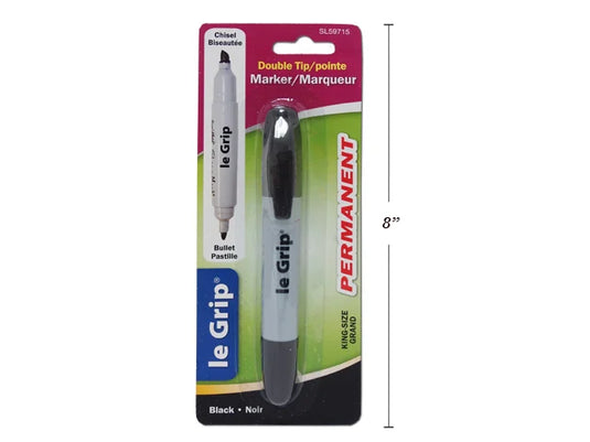 KING SIZE DOUBLE TIP PERM. MARKER, BLACK INK 15 CM LONG