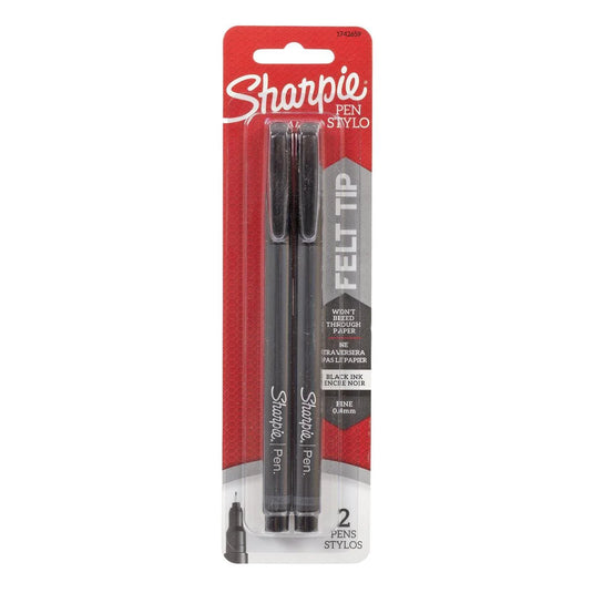 2-pc Sharpie Pens, Black, Fine