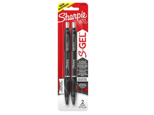 2-pc Sharpie 0.7mm Gel Pen Black, b/c
