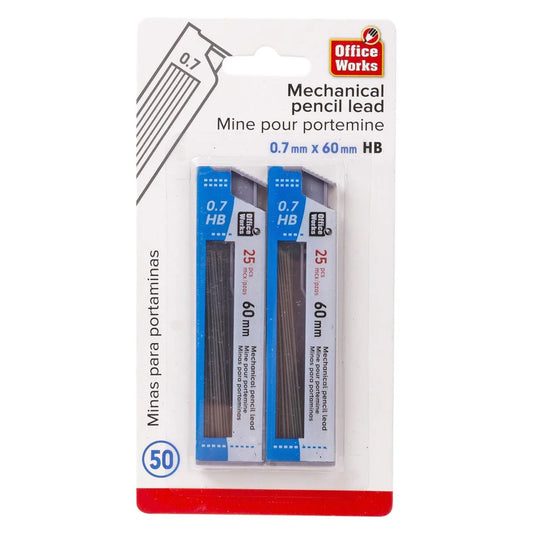 O.WKs. 0.7x60mm HB Pencil Lead 2 packs@25pc.