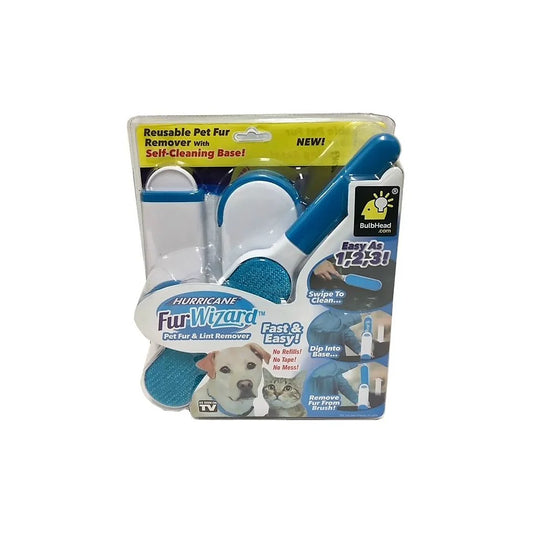 HURRICANE FURWIZARD - REUSABLE PET HAIR REMOVER W/SELF-CLEANING BASE