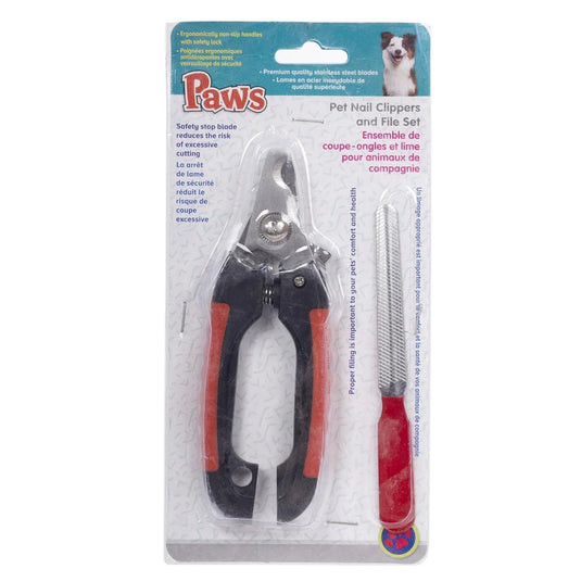 Pet Nail Clippers and File Set 6.5"/5.5", 2 pc set,Insert card(CS)