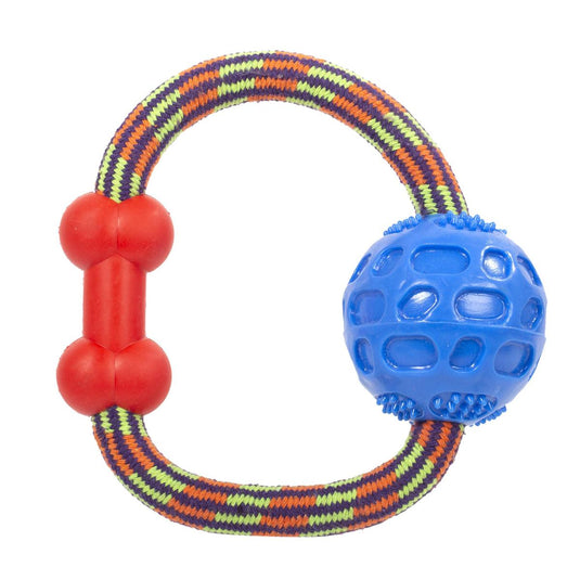 PAWS Rope Ring Tug Toy w/Ball