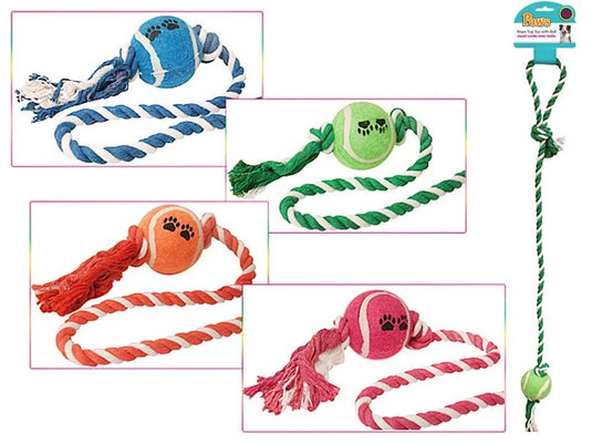 PAWS. 29" Rope Tug Toy w/Ball