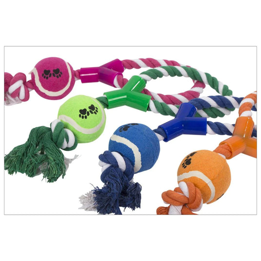 PAWS. 12" Rope Tug Toy w/Ball