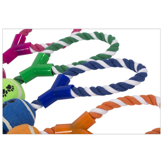 PAWS. 12" Rope Tug Toy w/Ball