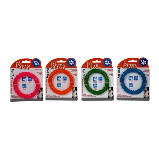 PAWS Pet Toy for Puppy, Ring DIA 9.5x1.5cm, Tie on Card