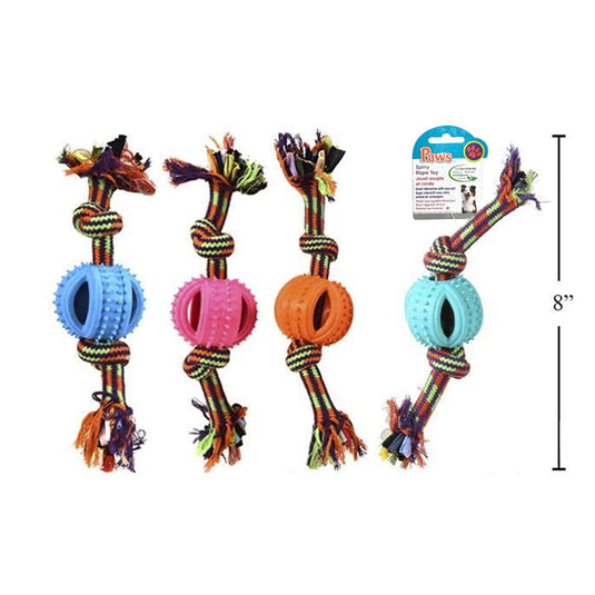 PAWS Spiny Rope Toy, 8" x 2.5",Hanging Card
