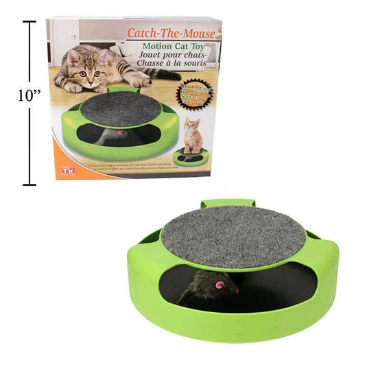 PAWS 10"Dia. Cat Action Toy w/Scratch Pad, Colour Box
