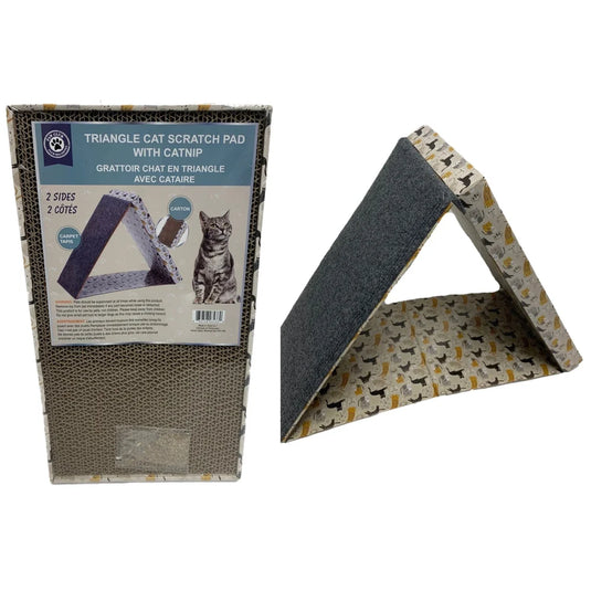 PAW CLUB' JOUET POUR CHAT/ TRIANGLE CAT SCRATCHING PAD 2-SIDED 17.75"x8.25"x13"