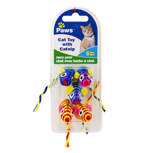 PAWS 5-pk Cat Toy w/Catnip Clamshell