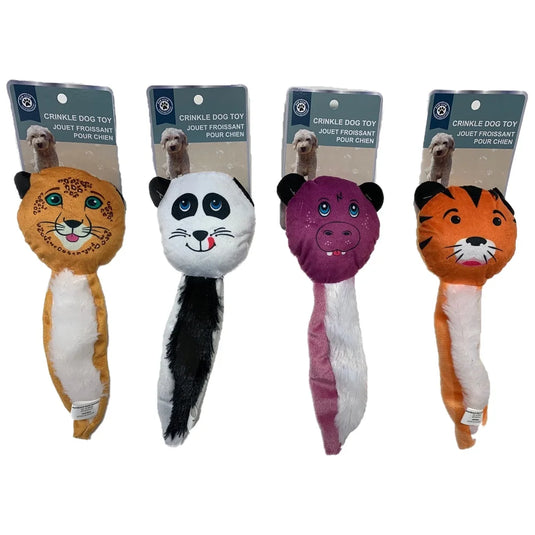 PAW CLUB' JOUET POUR CHIEN/ SQUEAKY/CRINKLY ANIMAL SHAPE DOG TOY 10"