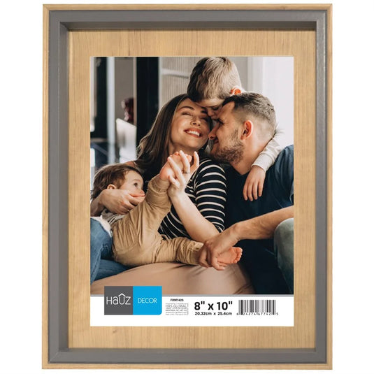 FRAME LIGHT WOOD LOOK WITH GREY BORDER 8X10