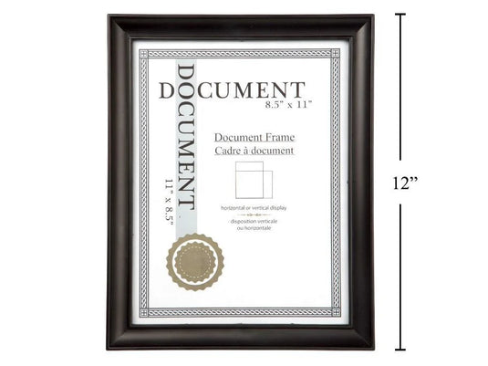 Document Frame, 8.5x11", Black PS, shrink