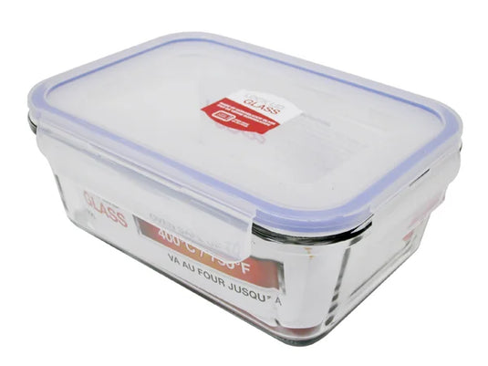 Oven Safe Glass Lock Lid Rectangular 350ml