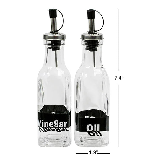 Oil/Vinegar Glass Bottle 12Pc Vinegar & 12Pc Oil