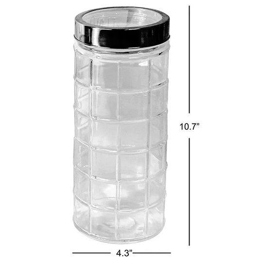 Checkered Canister with See Through Lid