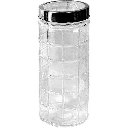 Checkered Canister with See Through Lid