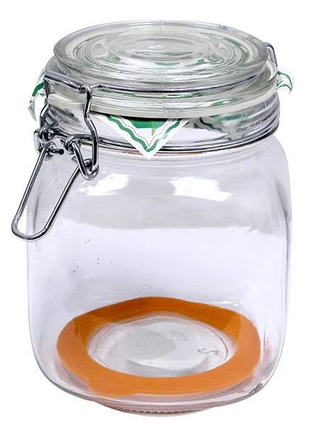 Hermetic Square Jar with Lock Lid 6IN