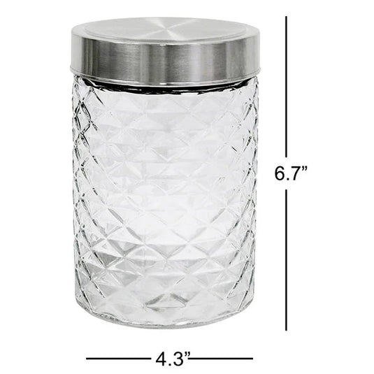 Diamond Cut Canister with Screw Top 7IN, 1100ml