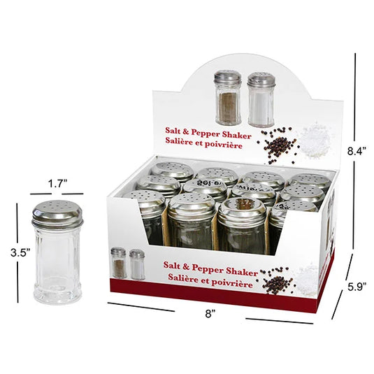 Shaker Salt/Pepper Glass 3.5IN