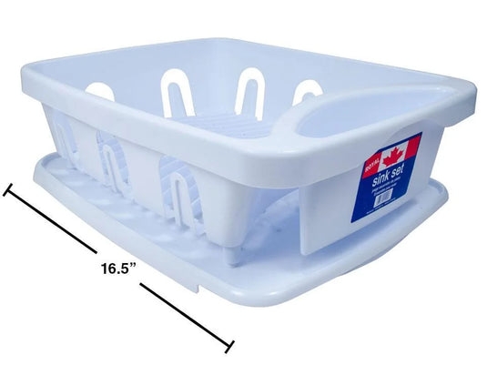 Dish Rack w/ Drain Board, White