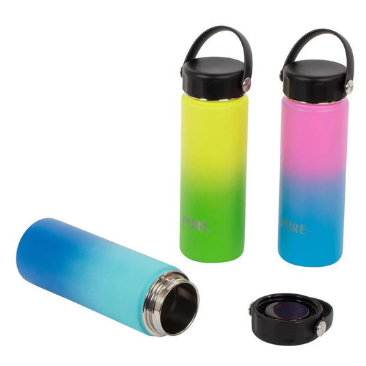 PURE 600ml Thermal SS (18/8) Bottle w/ Carrying Handle