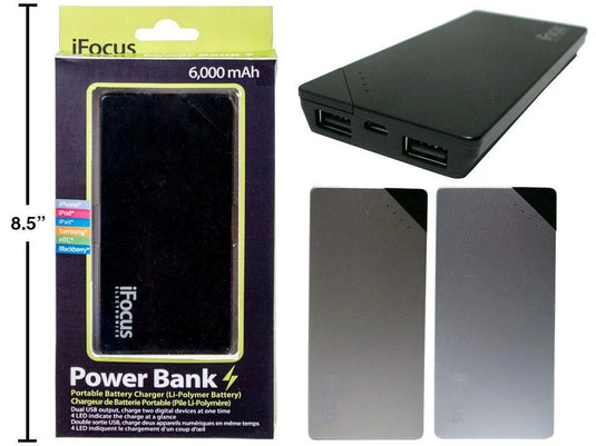 iFocus 6000mAh Power Bank For portable Device