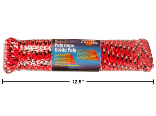 H.E. Master Pro, Poly Rope, 50ft. x 3/8", red, col labe