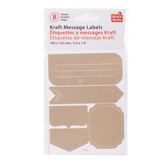 O.WKs. 8 Sheets Message Labels, pbh