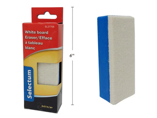 WHITE BOARD ERASER, APPROX 2X5"