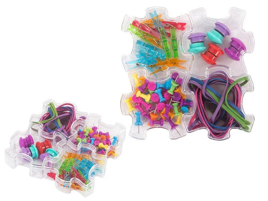 O.WKs Puzzle Boxes Stationery set Pins,Clips, Magnets, Rubber bands