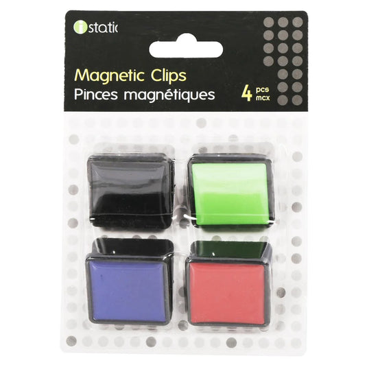 iStationery 4 Pcs Magnet Art clips Neon Grn, Blue, Red, Blk