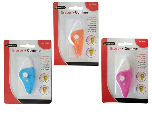 Desk tech Eraser w/Plastic Case, blister card
