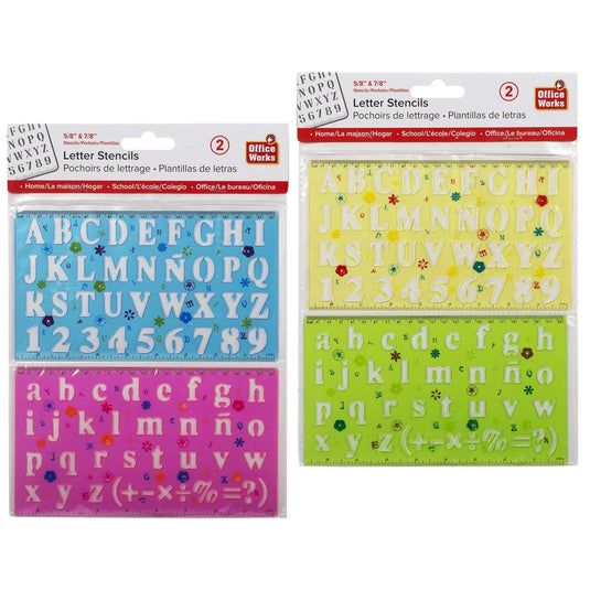 O.WKs. 2-Pc 5/8 & 7/8" Letter Stencil