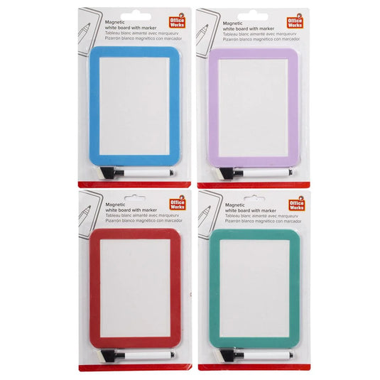 O.WKs. 4x5.5" Magnetic White Board w/Mker