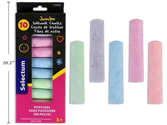 10 PCS JUMBO SIDEWALK CHALKS