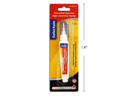 CORRECTION FLUID PEN, 7ML BLISTER CARDED