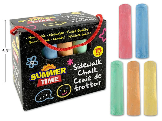 15pk 4in Sidewalk Chalk, Window Box. 1in(D) @ top / 7/8in(D) @ Bottom