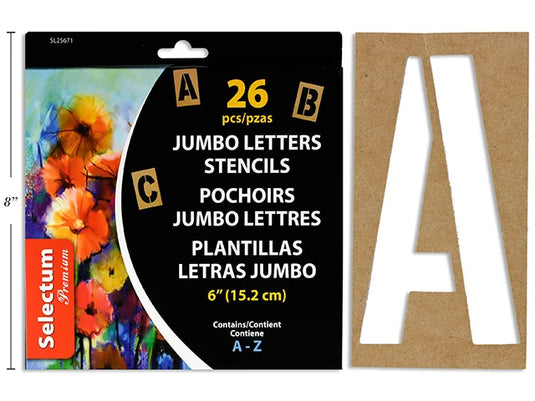 JUMBO LETTERS STENCILS 6" (15.2CM )A-Z 26 LETTERS