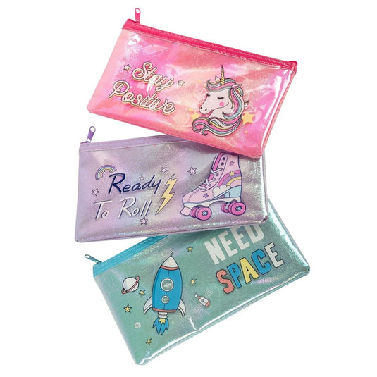 O.Wks. Soft Iridescent Pencil case, OPP+hangtag