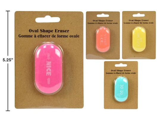 O.Wks Oval Shape Eraser, slide blister