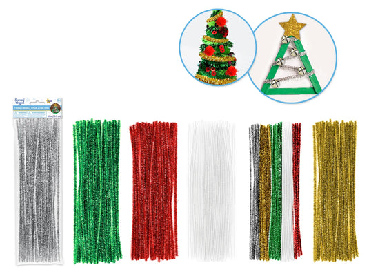Seasonal Wonders: 12" Tinsel Stems x35 Asst 6styles