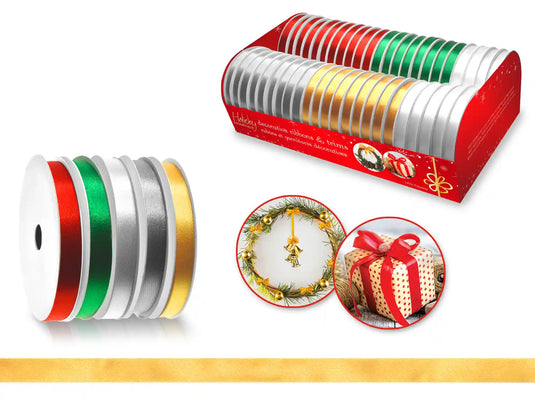 Seasonal Décor: Poly-Satin Ribbons 3/8" x 5yd Rolls